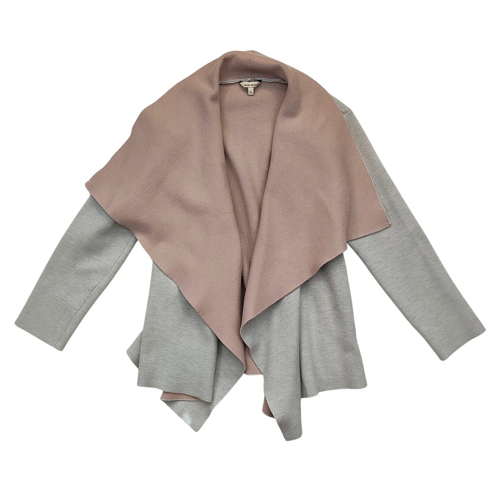 Petite Studio Gray & Mauve Two Tone Open Knit‎ Cardigan Sweater Women's Size L